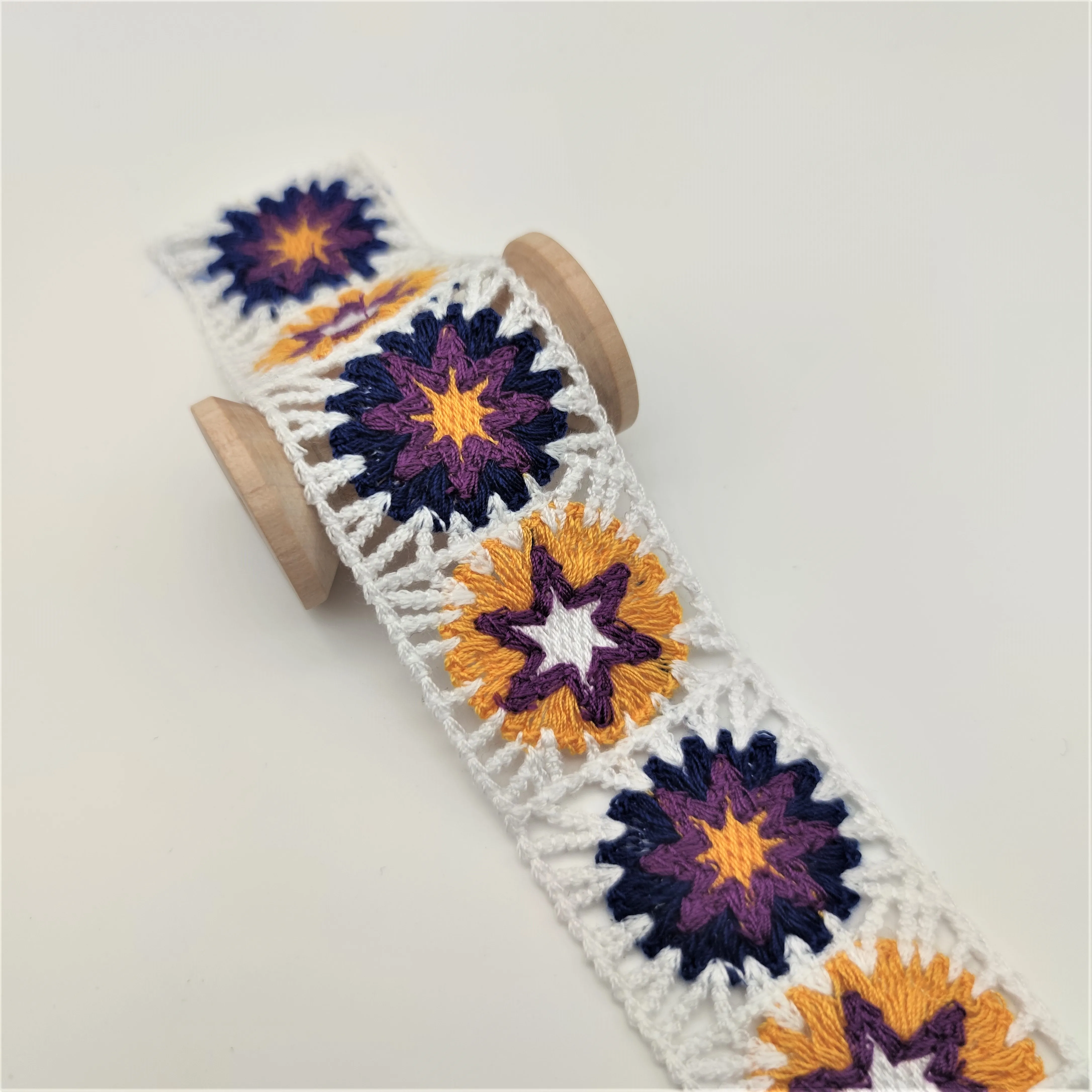 Необычный вязаный крючком цветок Зимний дизайн аксессуары для обрезки хлопковая веревка вязаная кружевная лента отделка