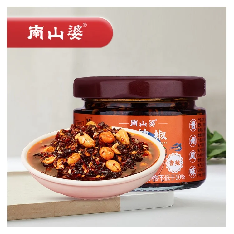 NANSHANPO Guizhou Native Products Handmade Oily Spicy Sauce Frozen Red Chili Seasoning Paste
