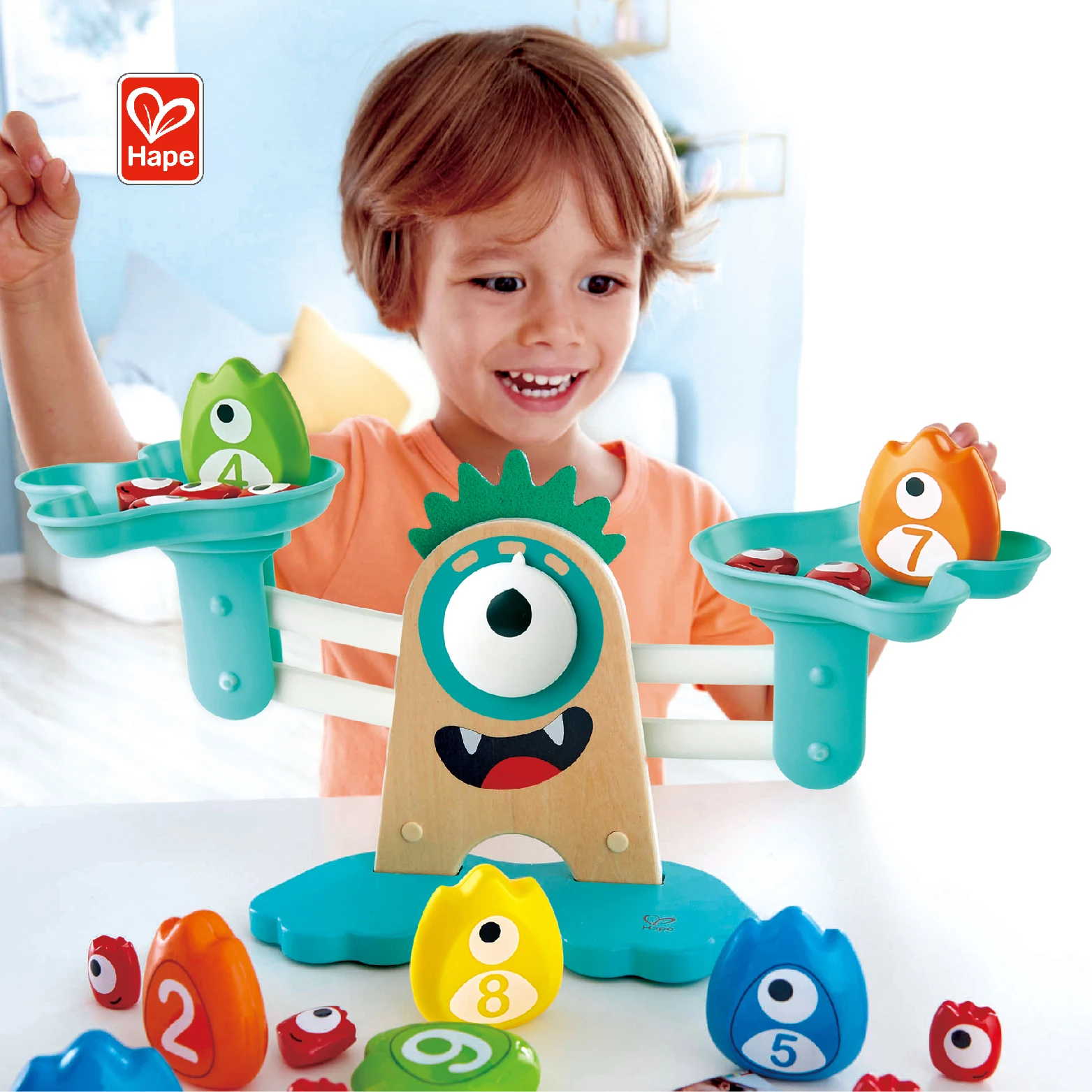 Hape подсчетная игра весы Монстр математические для дошкольного возраста деревянные детские научные паровые обучающие игрушки подарка