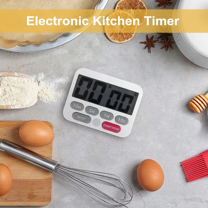 CE & RoHS LCD electronic timer with Thermo Hygrometer and Calendar ABS plastic digital alarm clock digital cooking kitchen timer