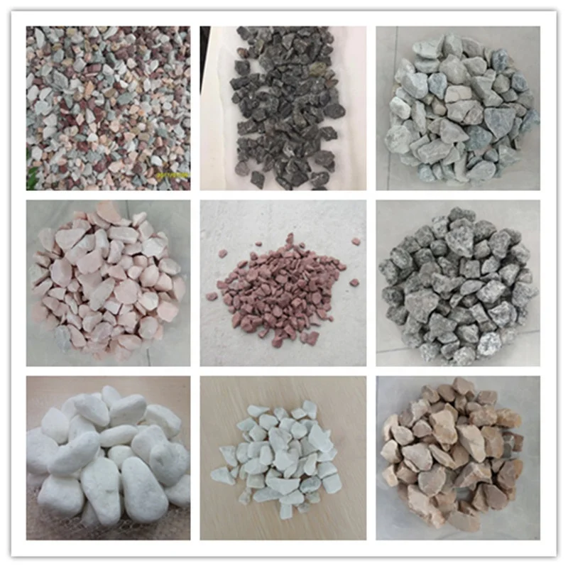 Multi color various sizes natural gravel crushed marble stone chips for driveway