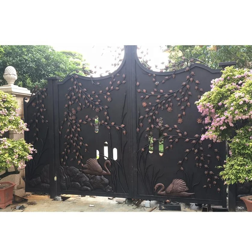 European style modern house grill designs front door wrought iron main gate for garden