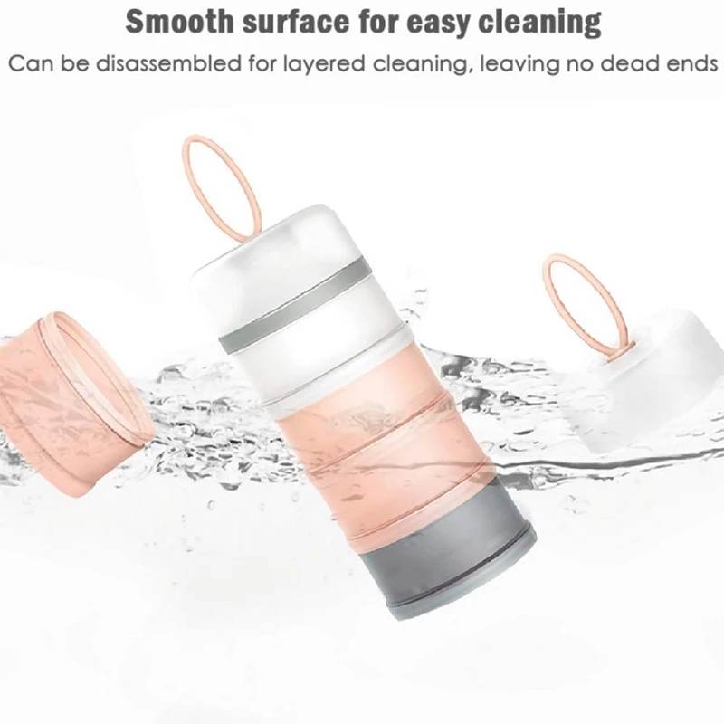 480ML BPA Free baby milk powder box Airtight 4 layer milk powder dispenser storage box Baby Formula Dispenser