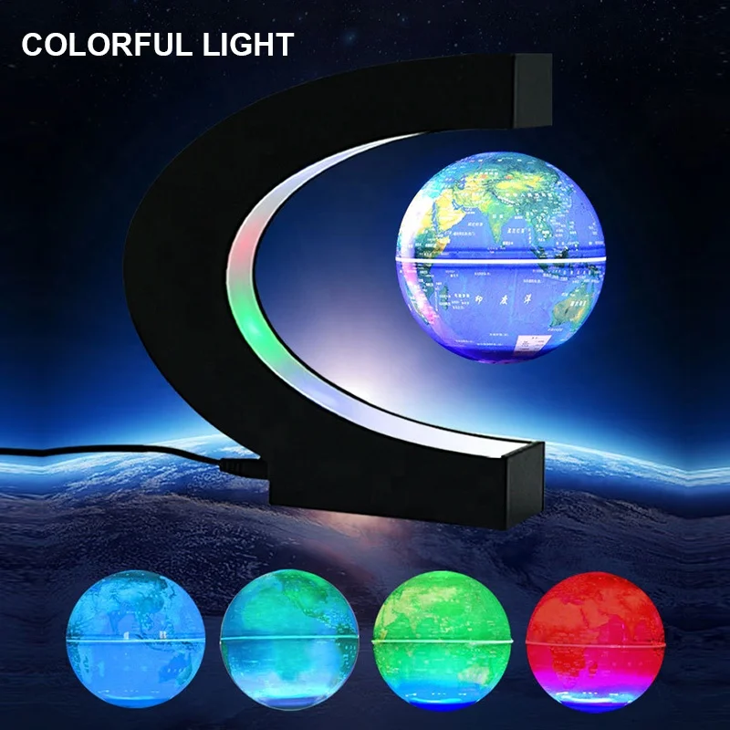 C Mova World Earth Map Rotating Globe Magnetic Floating Globe Magnetic Levitating Globe for Desk Decor Kids Education