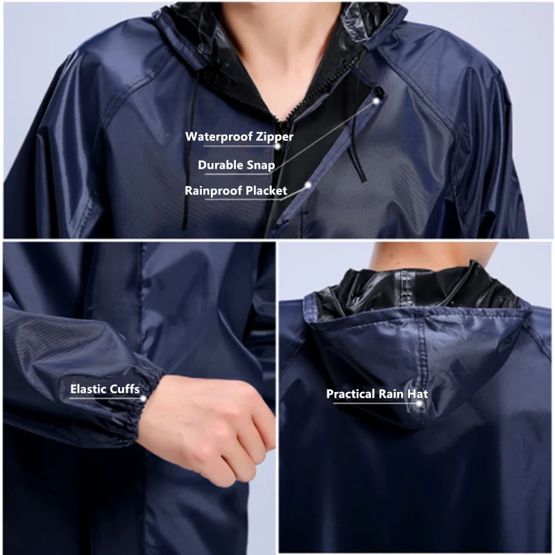 Мода Оксфорд ткань для взрослых Длинная ветровка, плащ-дождевик для взрослых водонепроницаемые и ветрозащитные модели, которые отлично сохраняют тепло одного человека дождевики 0,23 мм