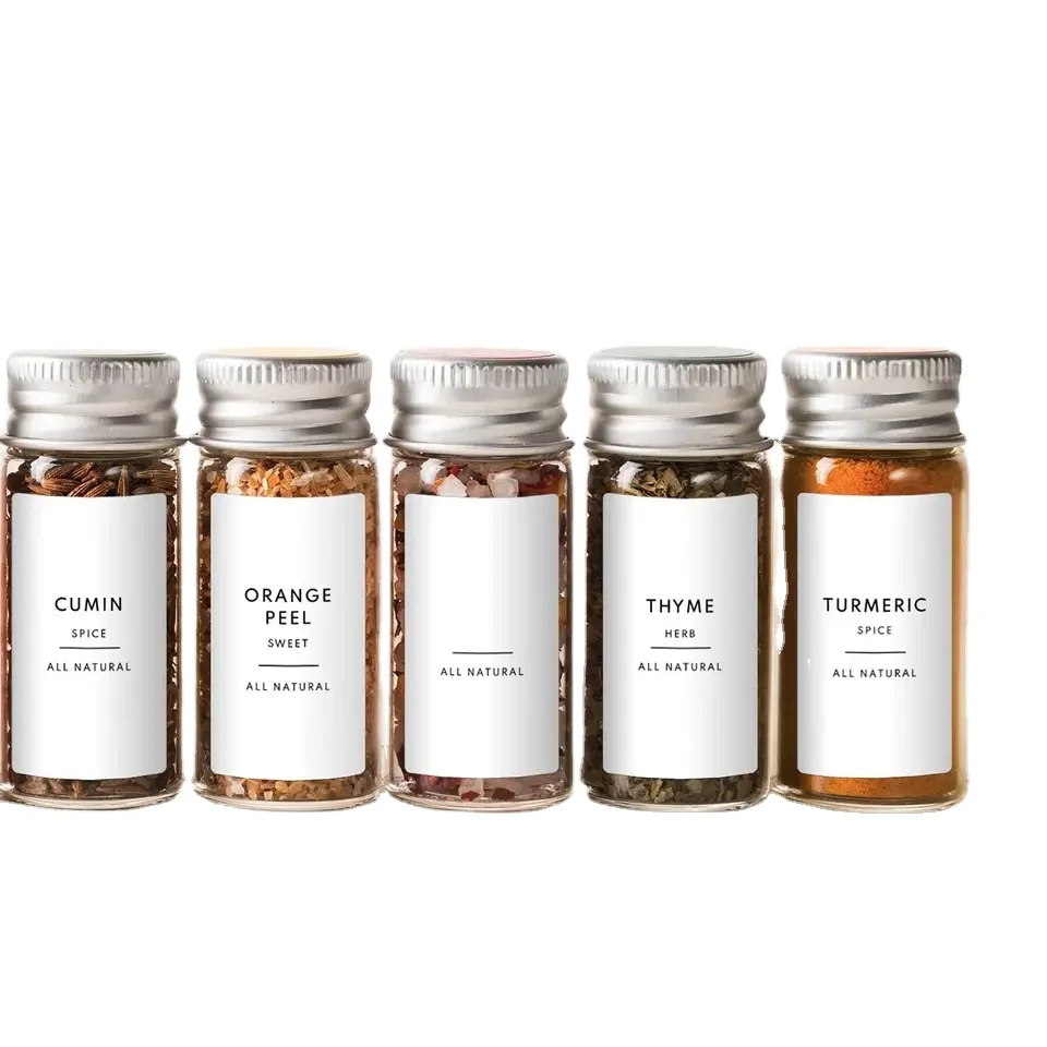 Customized Any Size Quantity Waterproof Oil Resistant White Black Pantry Spice Jar Label packaging Label with Factory Price