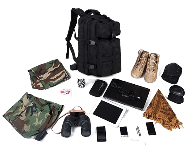 Outdoor Hiking Camping Hunting 600D Military Tactical Assault Molle Pack  Army Rucksack Bag  35L Black Tactical Backpack