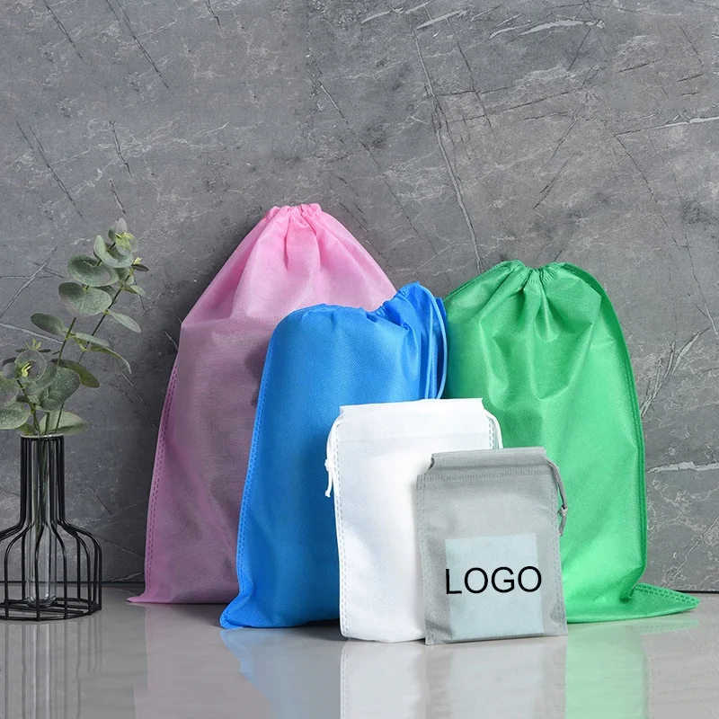 wholesale Low Price Reusable Non Woven Drawstring Dust Shoe Bag Travel Non Woven Drawstring Dust Bags