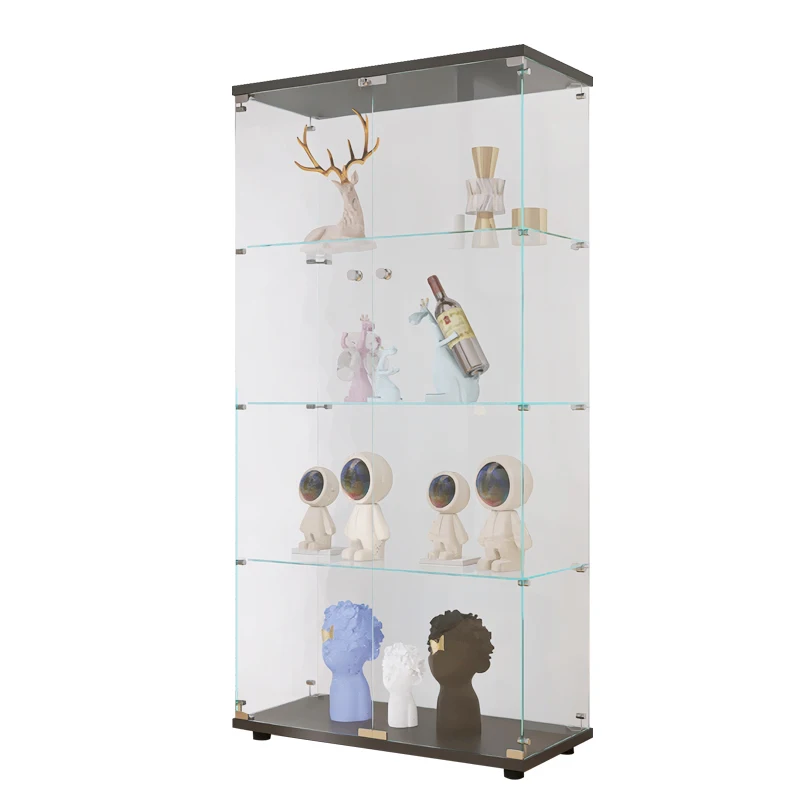 Full Vision glass showcase glass display cabinet jewelry showcase bar cabinets cosmetic display rack