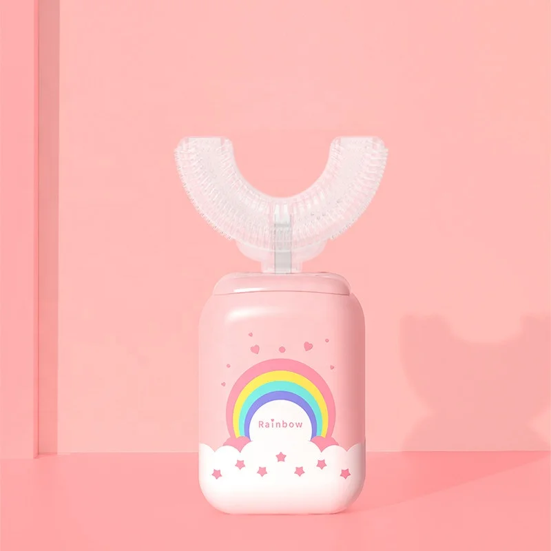 Новое поступление 2021 г., запатентованный дизайн, U-образная Милая Веселая детская электронная зубная щетка