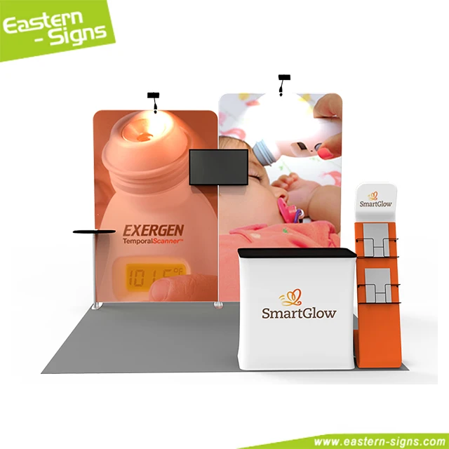 10x10 portable pop up trade show display stand booth with hard shipping case