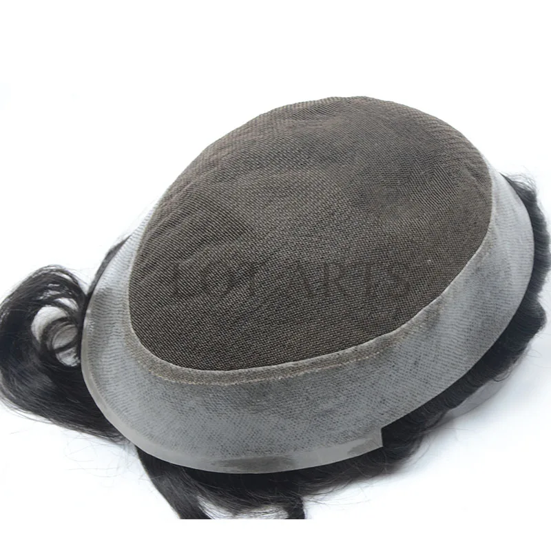 
Indian Human Hair Replacement System All French Lace Base Afro Mens Toupee Hair piece 