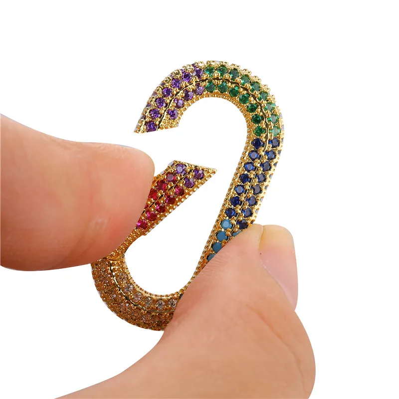 
Copper micro-inlaid jewelry buckle clasps pinch type zircon necklace bracelet link pendant 