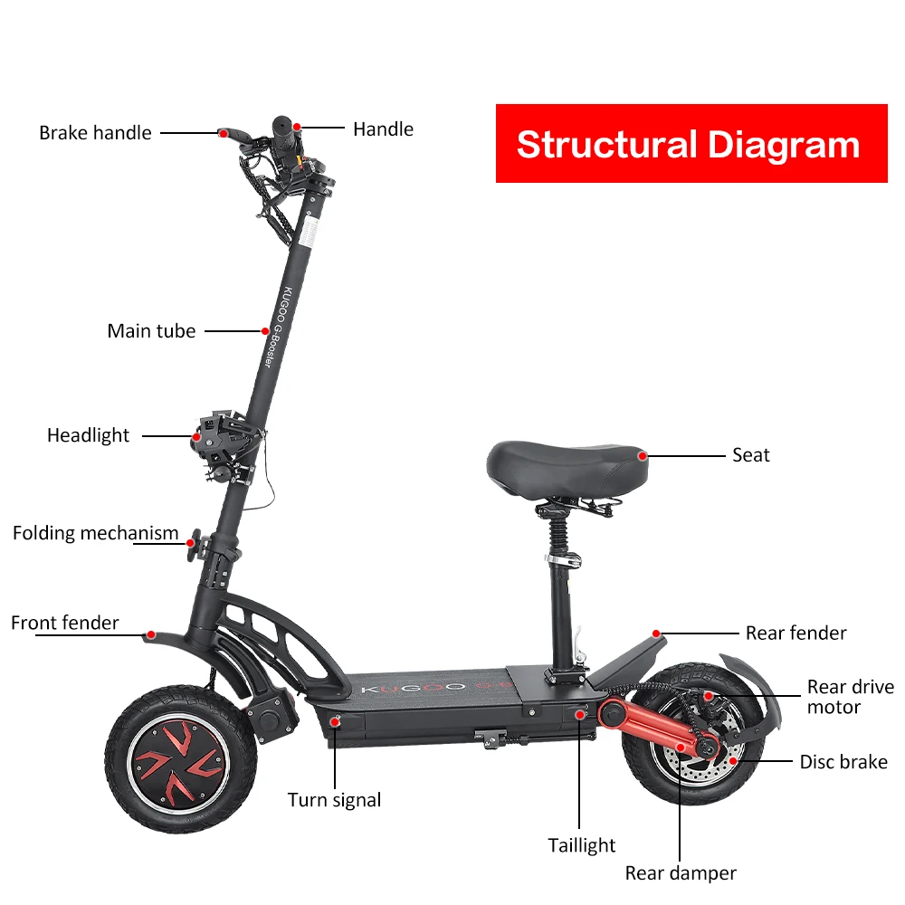 Электронный скутер kugoo g-booster, 800 Вт * 2, 48 В, 55 км/ч, бесщеточный Электрический скутер, Прямая поставка со склада в ЕС