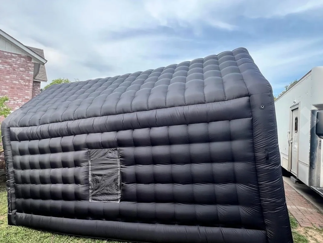 OZIS Black Giant Inflatable Night Club Large Blowup Tent Inflatable Bar Pub With Disco Lights