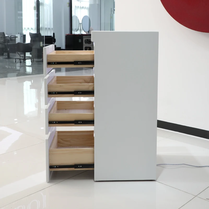 Light Luxury barber tool box cabinet 4-level storage professional hairdresser White hairdresser trolley for beauty salon