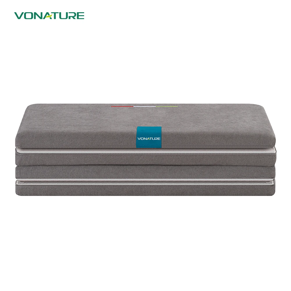 Factory OEM four Folding Mattress with Storage Bag Foldable Foam Topper Floor Mattress