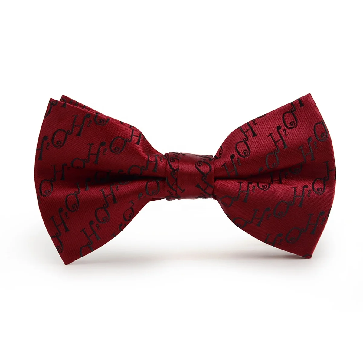 Happy New Year Mens Bowties Pretied Papillon Adjustable Polyester Custom Woven Santa Claus Xmas Tree Wholesale Christmas Bow Tie