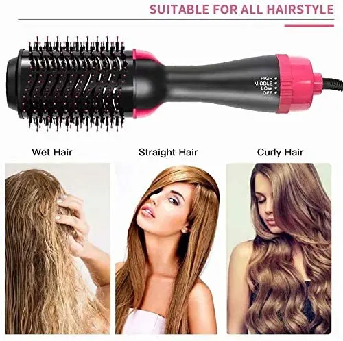 Hair dryer brush straightener and comb curler  3 in 1 Electric Negative Ion one-step  Hair Dryers and volumizer hot air brush