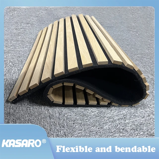 KASARO Manufacturer Oak Mdf Flexible Acoustic Ceiling Panels For Bedroom Decor Wall