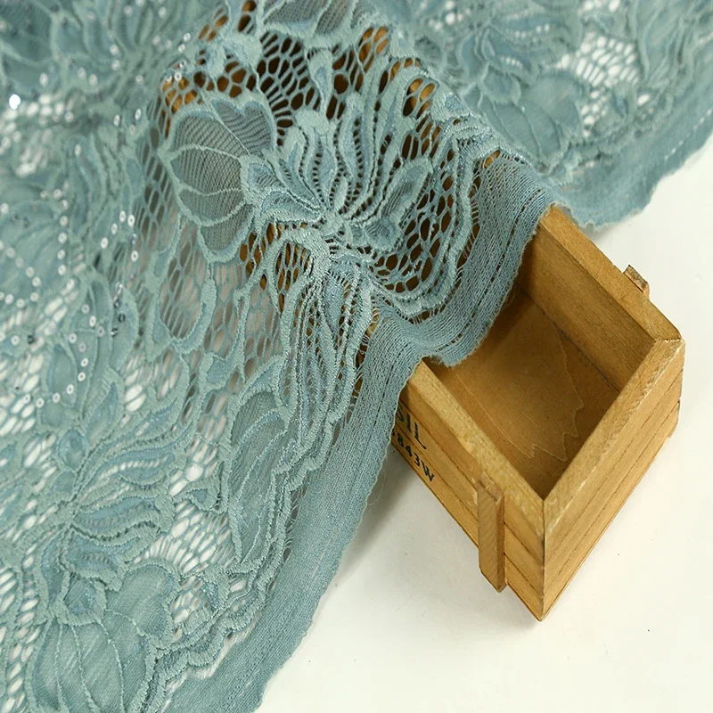 2025 latest lace embroidery China tulle lace fabric and stone green high quality net lace dancewear fabric
