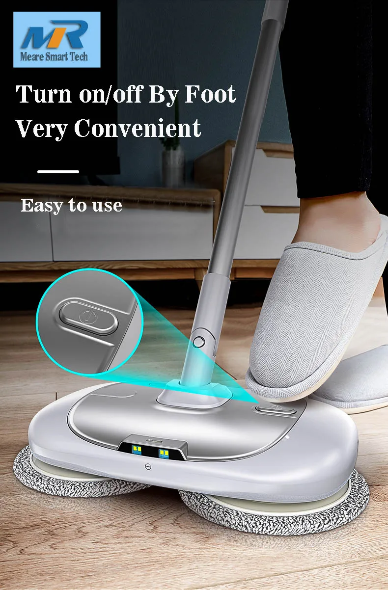 Smart Wireless Electric Mop Cleaner with Rechargeable Battery with Cleaning Bucket Mop Packed Together