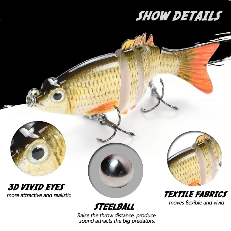 2020 Fishing Lures 8.5cm 11g Multi Jointed Bass Crankbait For Swimbait Wobblers Pike Artificial Bait Walleye For Freshwater