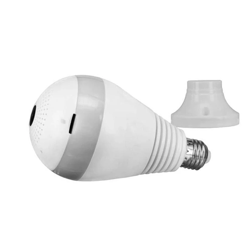 360 degree LED light 1080P wireless panoramic home security wifi CCTV fisheye bulb lamp two ways audio E27 camera