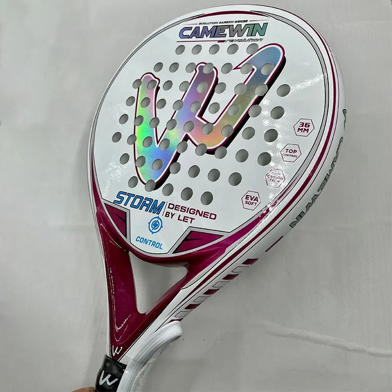 Camewin Padel Racket Tennis Carbon Fiber Soft EVA Face Tennis Paddle Racquet Racket with Padle Bag Cover With Free Gift New