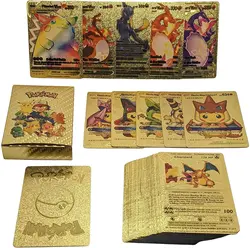 Black Golden  Sleeves Poke mon Cards Charizard Poke mon Trading Cards Game Gold 1st First Edition New Trading Playing Cards Game