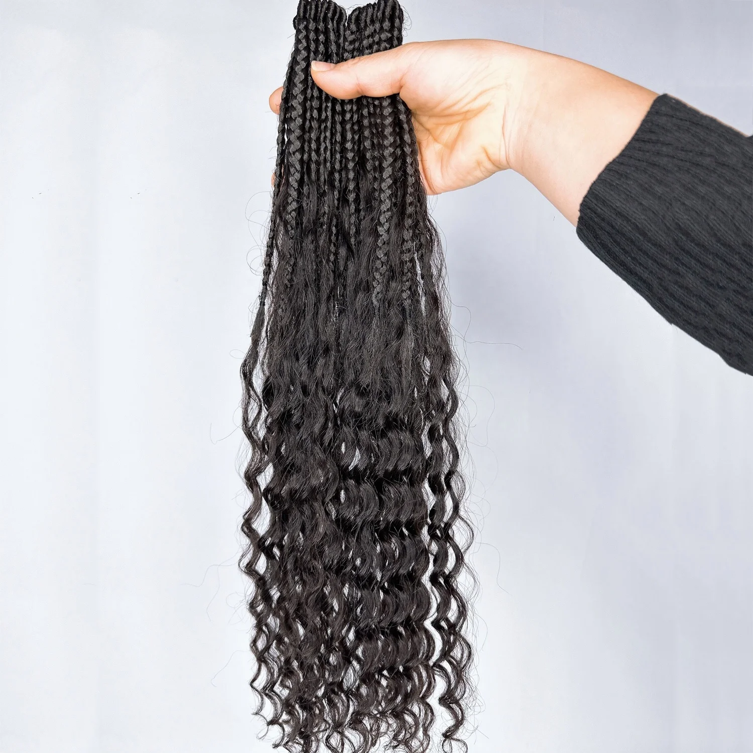 human hair curly box crochet bohemian braids for summer