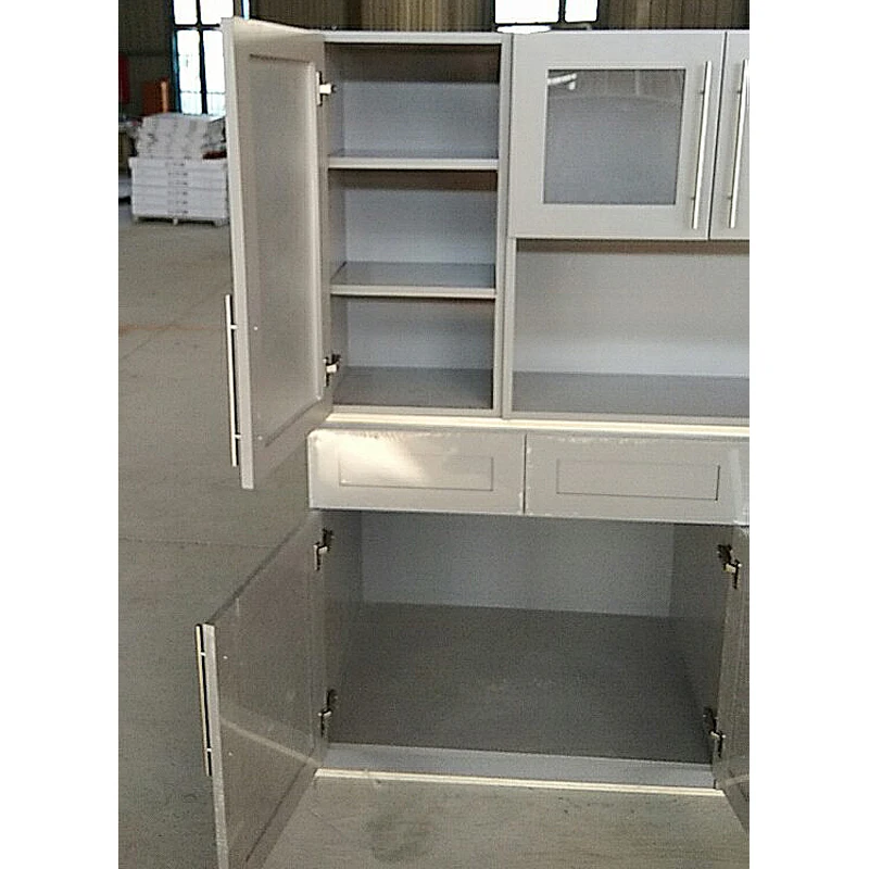 Customized Solid Wood Shaker Kitchen Cabinet Plywood Carcase Light Grey Paint Modern Style Hotel Furniture For Best Western Plus