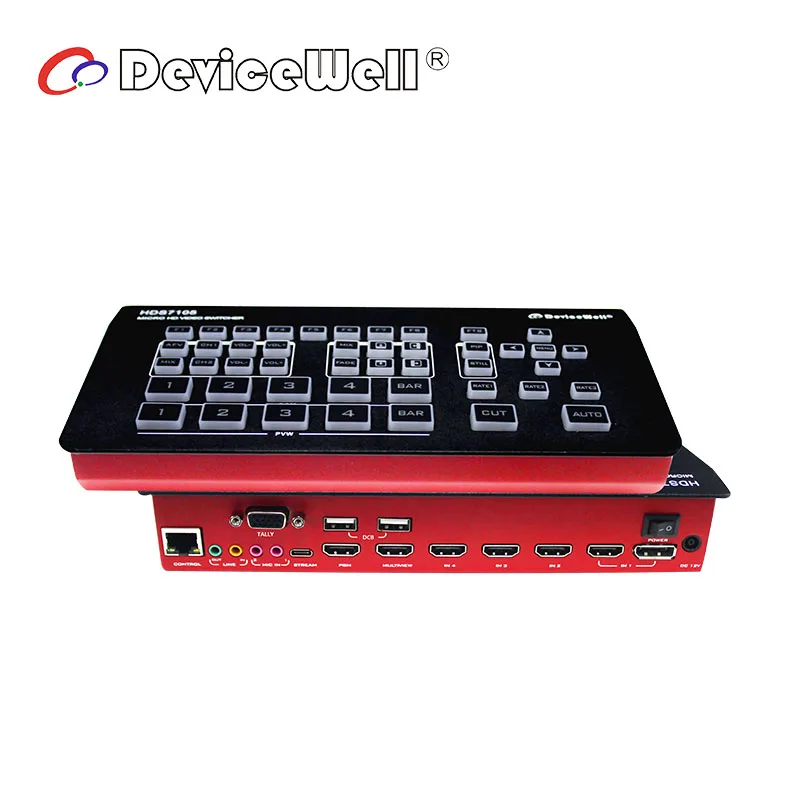 Devicewell HDS7105 новый HD 5-канальный видеокоммутатор поддержка 1080P видеомиксер с потоковой