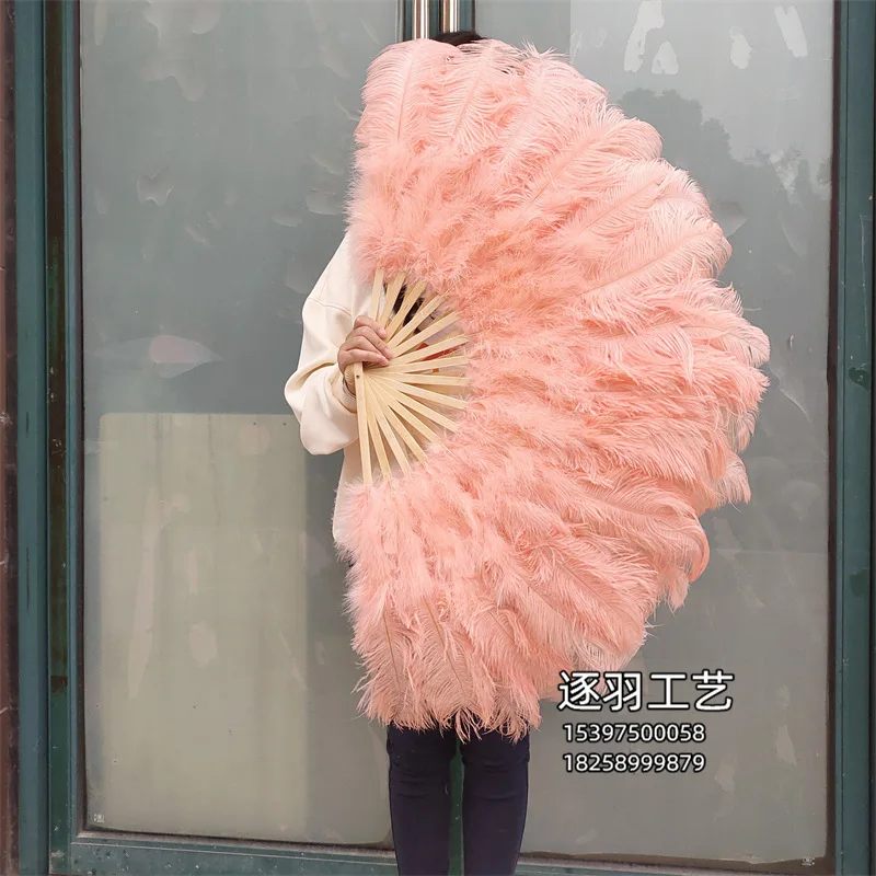 Cheap Sale Dancing colors 15 pcs of feathers Large fluffy Ostrich Feather Fans for carnival performance decoration
