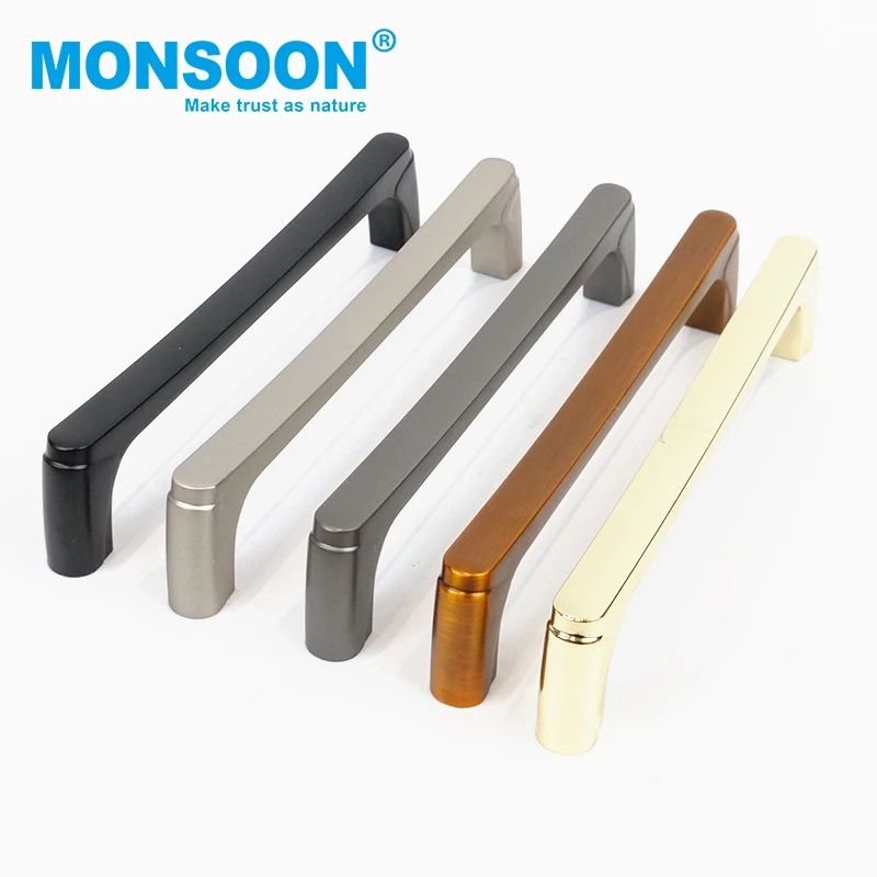 Zamak hardware fancy wooden cupboard drawer furniture main door zinc alloy pull handle for home kitchen door drawer cabinet