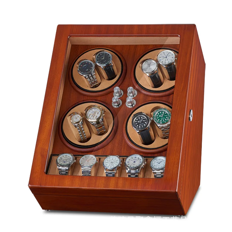 Automatic Watch Winder, Watch Winder Box Built-in LED Illumination, Wooden Shell Piano Paint and Extremely Silent Mabuchi Motor