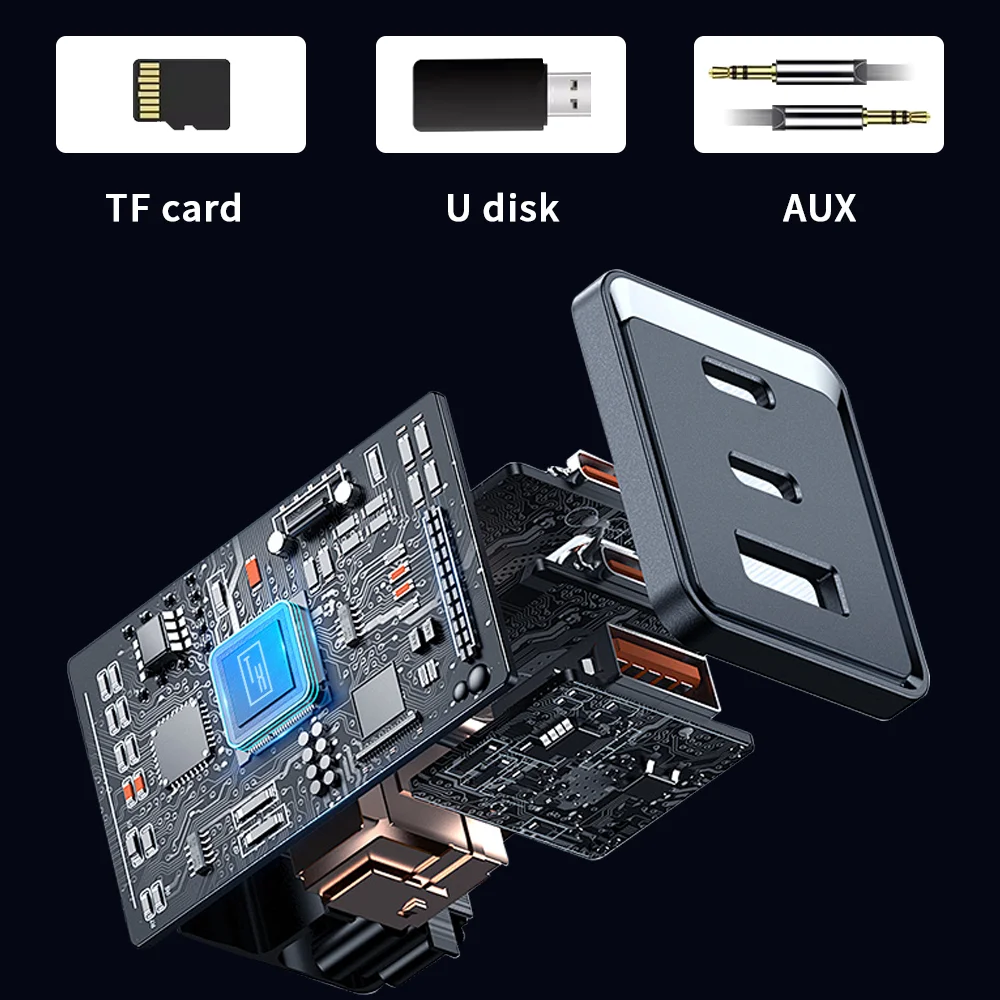 Universal AUX Car MP3 Player 1Din Smart Fm Radio For Car With TF Card USB Charging Support Voice Assistant APP Remote Control