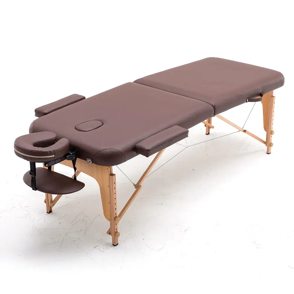Most Popular Wood Base Camillas De Masajes Adjustable Synthetic Leather Massage Table Spa Adjustable Bed With Massage