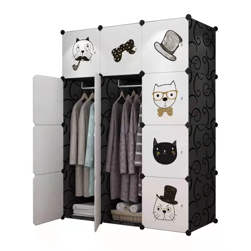 High quality storage folding wardrobe cloth bedroom wardrobe DIY fabric foldable wardrobe