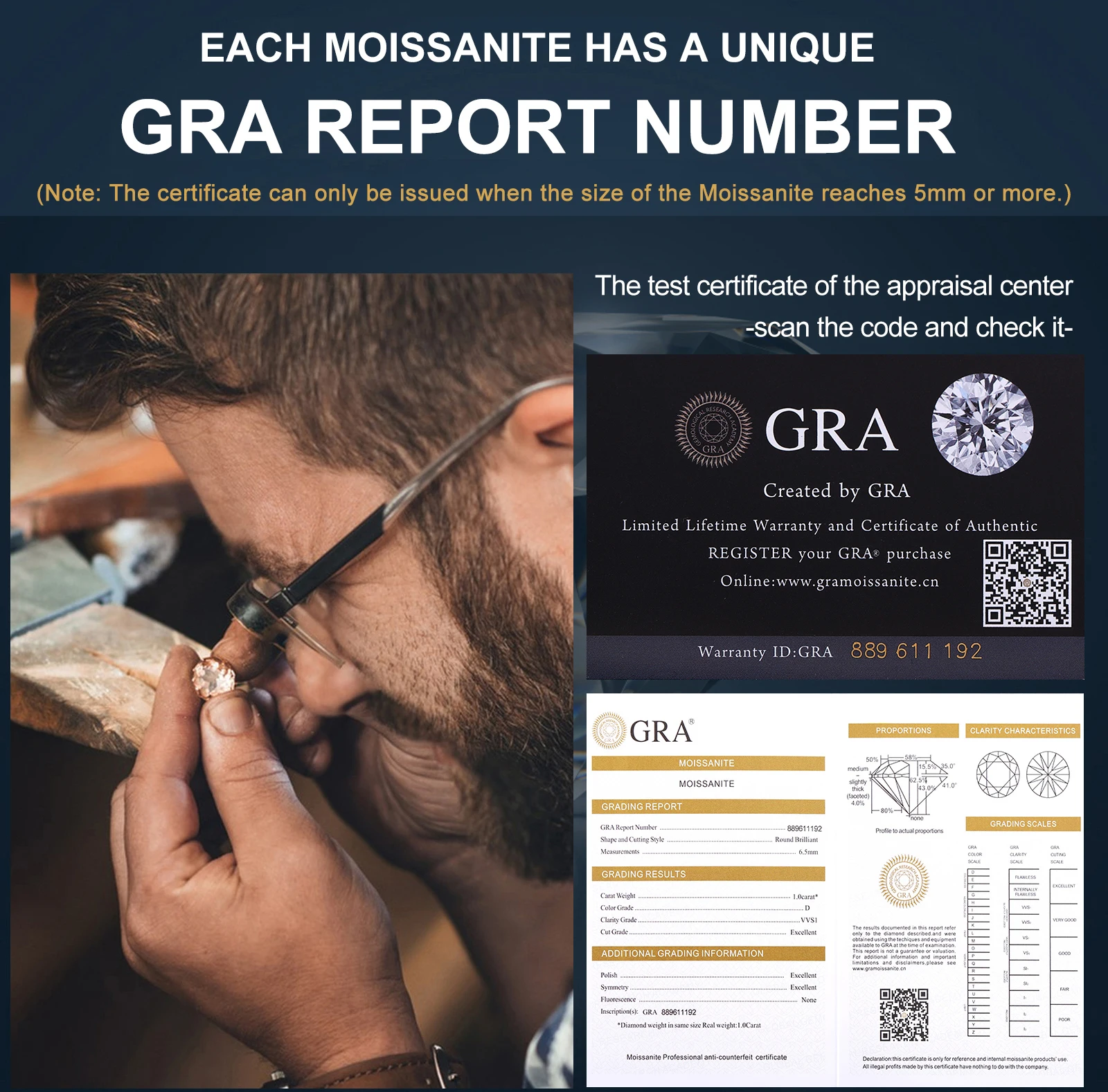 M80A Abiding Latest Gold Finger Ring Designs Engagement GRA Certificate Moissanite Diamond AU750 18K Solid Gold Mens Ring