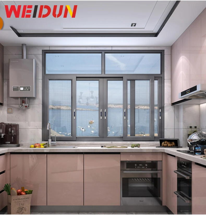 high quality sound proof thermal insulation aluminum slide glass window for balcony for house for commercial building