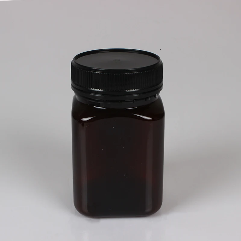 180ml/215ml/360ml Empty Plastic square bottle clear/brown  packaging container 250g 300g 500g PET honey jar