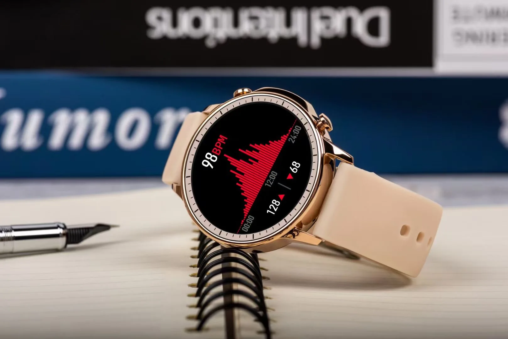 Metal Watch Case Silicone Band Smart Bracelet V23 Blood Pressure Blood Oxygen Fitness Tracker 1.28 inch Heart Rate Full Touch