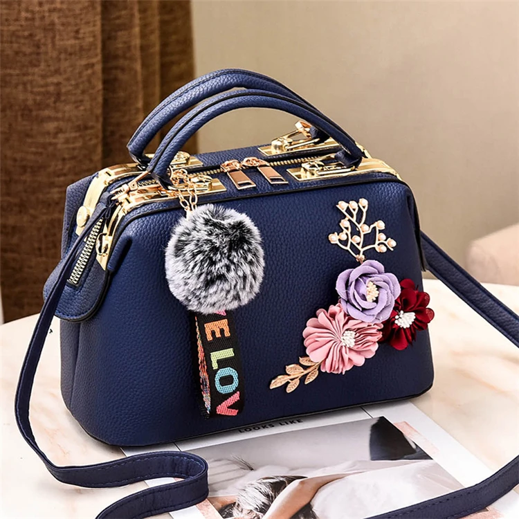 2024 NEW YCH High quality vintage pu leather branded trending ladies flower designer handbags with low price