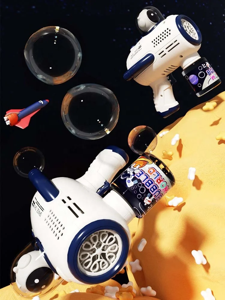 Bubble Machine Automatic Gatling Handheld Bubble Gun For Space Astronaut Theme Children Birthday Gift Toy