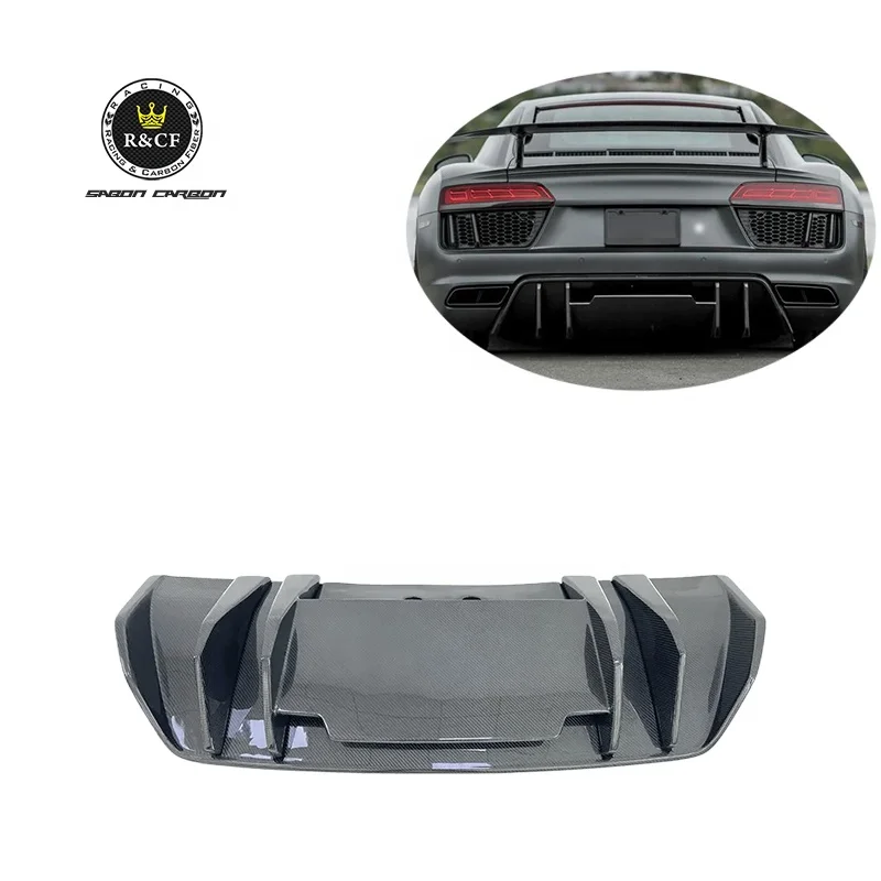 Car Bumper R8 Vor Style Carbon Fiber Rear Bumper Diffuser For Audi R8 V10 2017-2019 Model