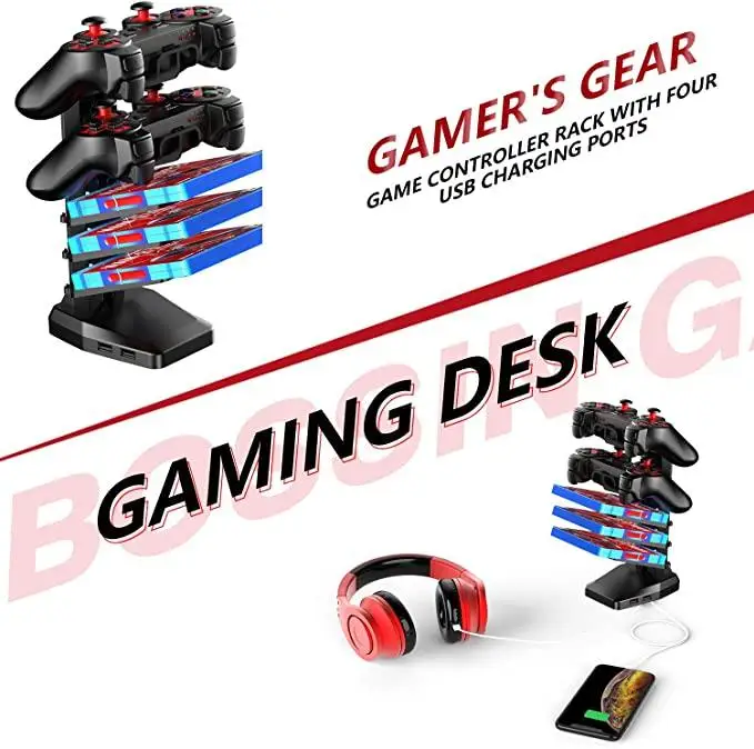  Lulu Tech Z Shaped Computer wide Racing Style Office Table Gamer Pc Big Workstation Gaming Desk with Free Mouse Pad Handle