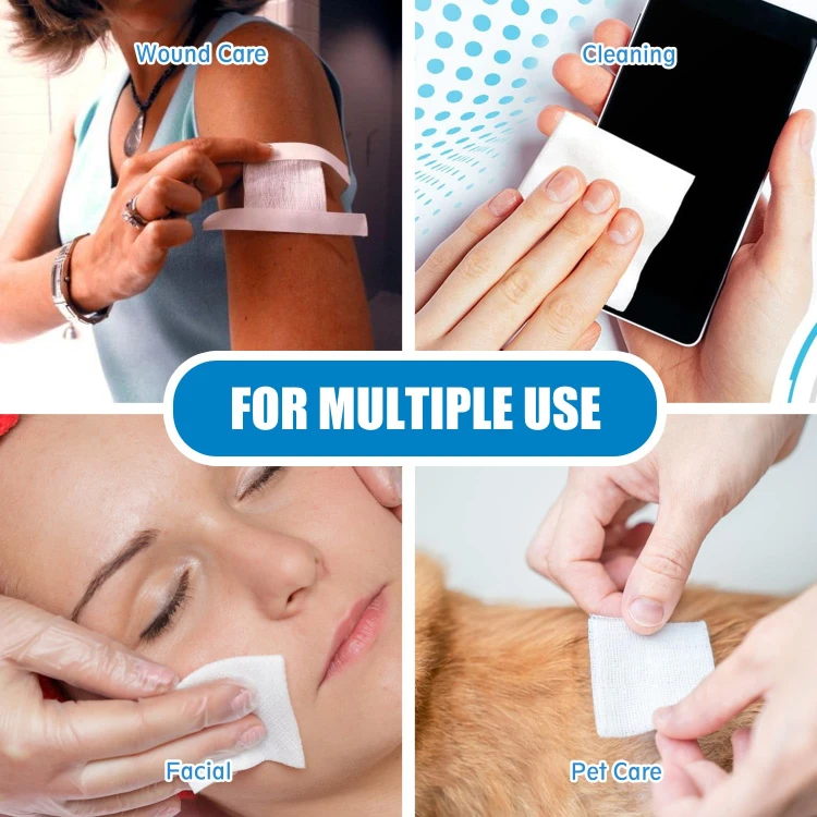 Hot Sale 4-Ply Square Soft Non-Woven Gauze Pads for Tooth Extraction and Dental Procedures