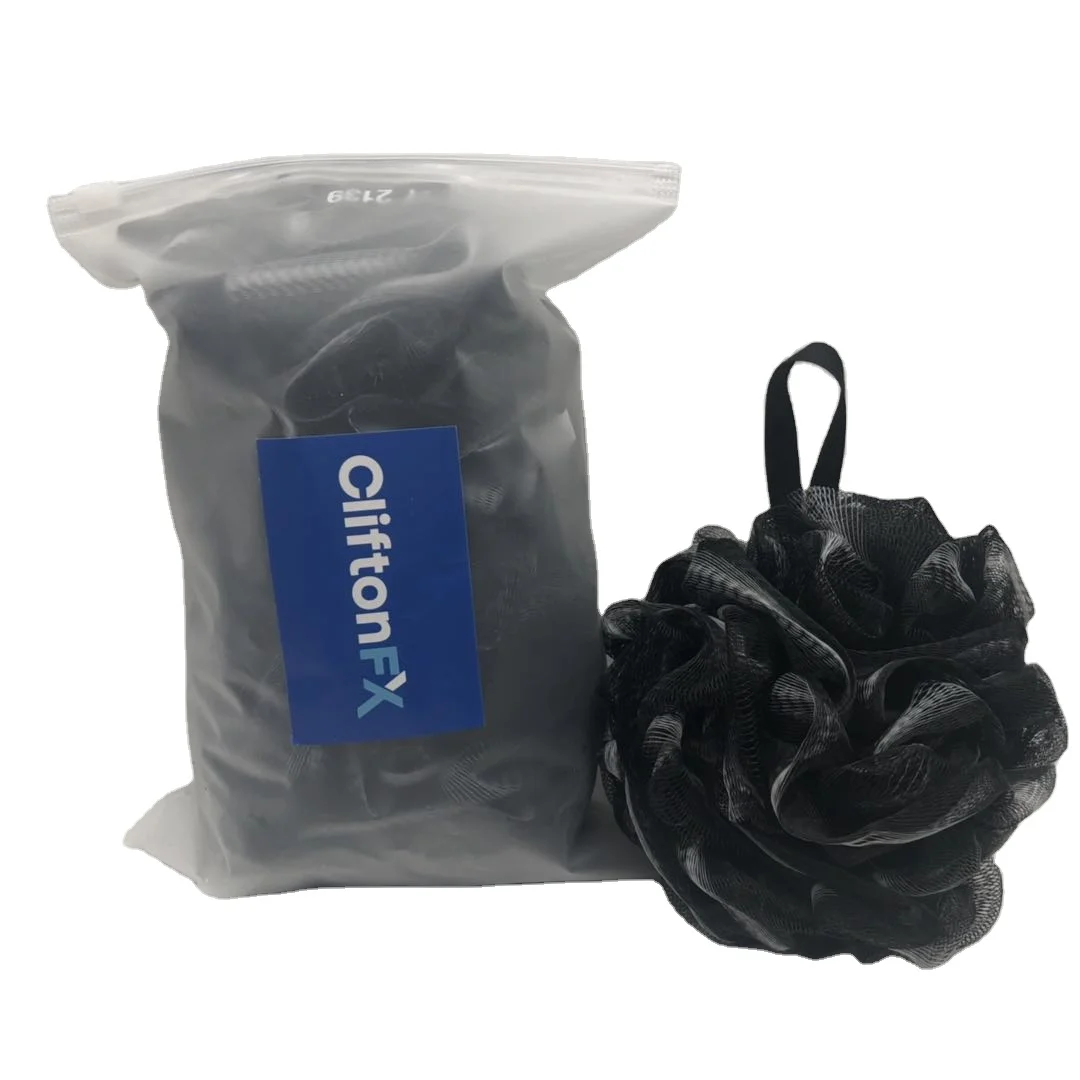 75 г Экологически чистая губка из полиэтилена с древесным углем сетчатая для душа