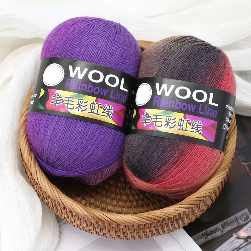 Wholesale products Rainbow Color Yarns Cashmere Yak Merino Yarn Crochet Baby Threader for Hand Knitting Sweater Scarf